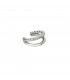 Zilverkleurige dubbele earcuff met touw detail