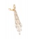 Oorclips wit met lange glas kettingen in goudkleurige setting