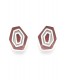 Oorclips met geometrisch design en rode inleg