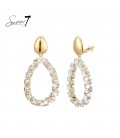 Oorclips met heldere strass steentjes en goudkleurige top