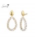Oorclips met heldere strass steentjes en goudkleurige top
