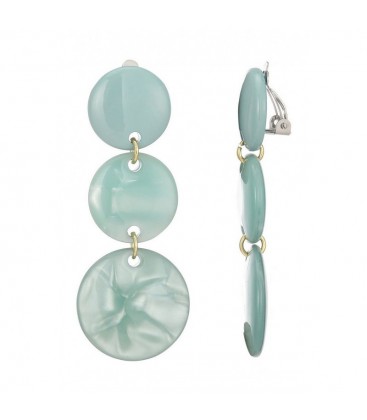 Oorclips mint groen met drie ronde elementen