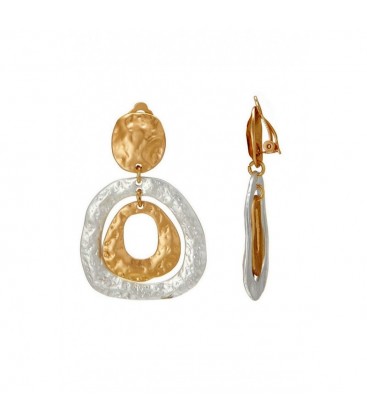 Oorclips zilverkleurig en een goudkleurig elementen