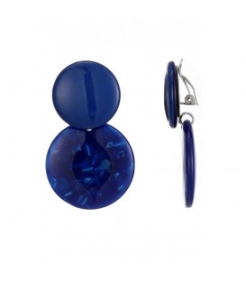 Oorclips in diepblauw met gemarmerde afwerking