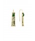 Oorbellen goudkleurig met groene druppelsteen en bladmotief