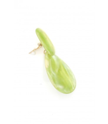Oorclips lichtgroen met glinstering