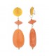 Oorclips oranje met marmerlook