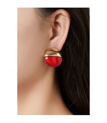 Oorclips met goudkleur en blauwe tint