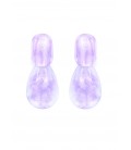 Oorclips in transparant paars met marmerlook