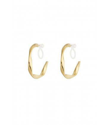 Oorclips goudkleurige gedraaide vorm en kunststof clipje