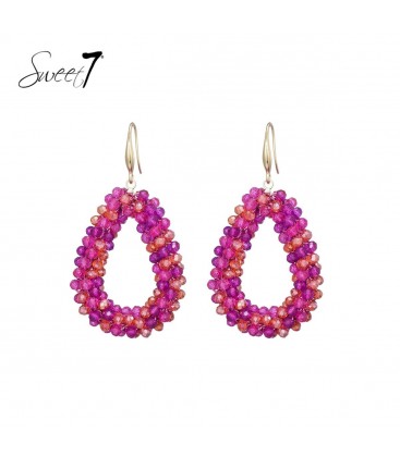 Gekleurde oorhangers met glas kraaltjes