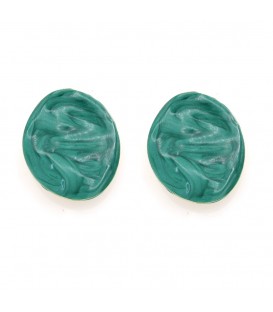 Oorclips groen met een golvend effect