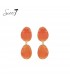 Oorbellen oranje met een cat eye steen