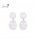 Oorbellen wit met facetgeslepen steentjes