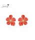 Oorbellen irood met bloemdesign en goudkleurige kern