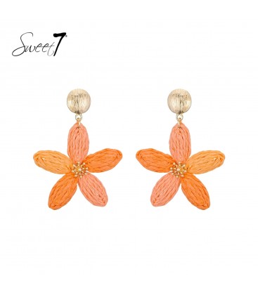 Sweet7 Perzik Bloem Oorbellen - Statement Look