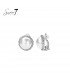 Oorclips in wit parel design met elegante gekartelde rand