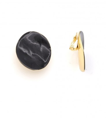 Oorclips zwart met een goudkleur achterkant
