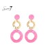 Oorbellen met roze hanger en goudkleurige schakel
