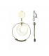 Oorclips wit met parelmoer hanger en zilverkleurige ring en kralen