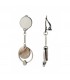 Oorclips met parelmoer cirkel en zilverkleurige hanger