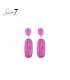 Oorbellen met roze steentje en langwerpige hanger