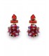 Oorclips rood met pailletten en strass steentjes