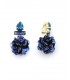 Oorclips blauw met pailletten en strass steentjes