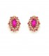 Oorclips met roze kristallen in goudkleurige setting