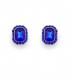 Oorclips blauw met glas steentjes rondom en in het midden