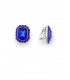 Oorclips blauw met glas steentjes rondom en in het midden