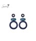 Oorbellen met blauwe hanger met een licht blauwe detail